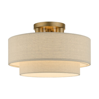 Bellingham Three Light Semi-Flush Mount in Antique Gold Leaf (107|5889748)