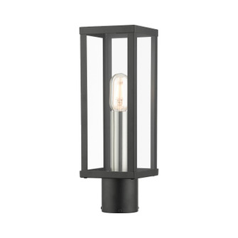 Gaffney One Light Outdoor Post Top Lantern in Black with Brushed Nickel (107|2803404)