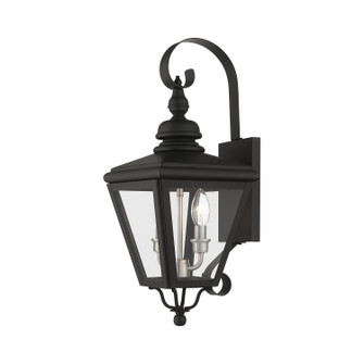 Adams Two Light Outdoor Wall Lantern in Black with Brushed Nickel (107|2737204)