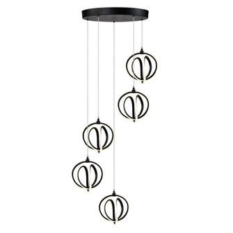 Rose LED Chandelier in Black (78|AC6735BK)