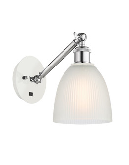 Ballston One Light Wall Sconce in White Polished Chrome (405|3171WWPCG381)