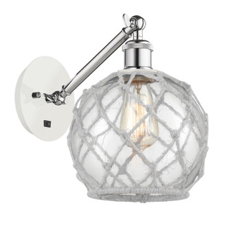 Ballston One Light Wall Sconce in White Polished Chrome (405|3171WWPCG1228RW)