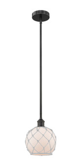 Edison One Light Mini Pendant in Matte Black (405|6161SBKG1218RW)