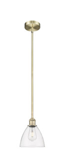 Edison One Light Mini Pendant in Antique Brass (405|6161SABGBD752)