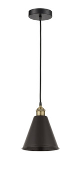 Edison One Light Mini Pendant in Black Antique Brass (405|6161PBABMBC8BK)