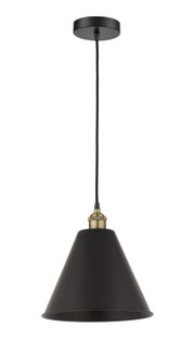 Edison One Light Mini Pendant in Black Antique Brass (405|6161PBABMBC12BK)