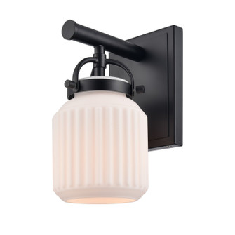 Downtown Urban One Light Wall Sconce in Matte Black (405|4161WBKG4166WH)