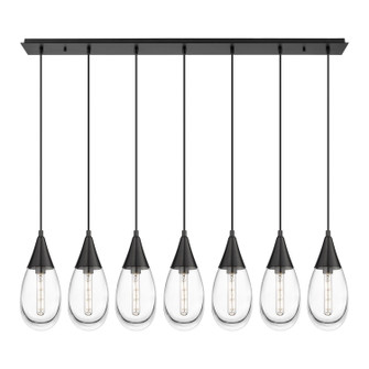 Downtown Urban Seven Light Linear Pendant in Matte Black (405|1274501PBKG4506CL)