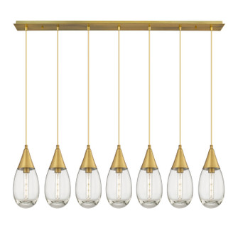 Downtown Urban Seven Light Linear Pendant in Brushed Brass (405|1274501PBBG4506CL)