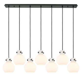 Newton Seven Light Linear Pendant in Matte Black (405|1274101PSBKG4108WH)