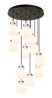 Newton 12 Light Pendant in Matte Black (405|1264101PSBKG4108WH)