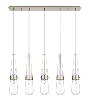 Downtown Urban Five Light Linear Pendant in Brushed Satin Nickel (405|1254521PSNG4524CL)