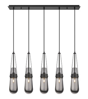 Downtown Urban Five Light Linear Pendant in Matte Black (405|1254521PBKG4524SM)