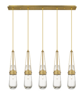 Downtown Urban Five Light Linear Pendant in Brushed Brass (405|1254521PBBG4524CL)