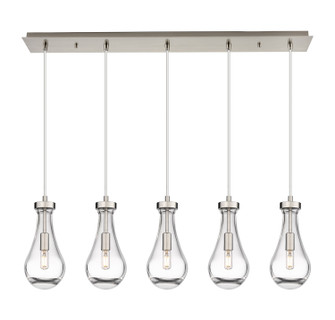 Downtown Urban Five Light Linear Pendant in Brushed Satin Nickel (405|1254511PSNG4515CL)