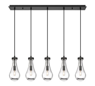 Downtown Urban Five Light Linear Pendant in Matte Black (405|1254511PBKG4515CL)