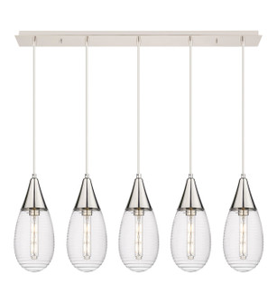 Downtown Urban Five Light Linear Pendant in Polished Nickel (405|1254501PPNG4506CL)