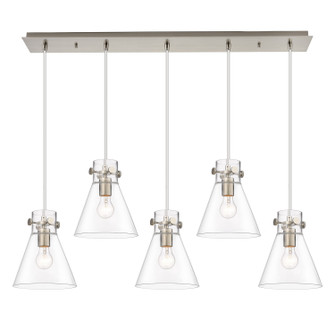 Downtown Urban Five Light Linear Pendant in Brushed Satin Nickel (405|1254101PSSNG4118CL)