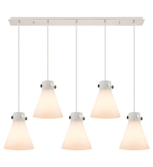 Downtown Urban Five Light Linear Pendant in Polished Nickel (405|1254101PSPNG4118WH)
