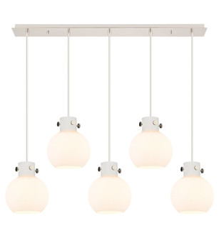 Newton Nine Light Linear Pendant in Polished Nickel (405|1254101PSPNG4108WH)
