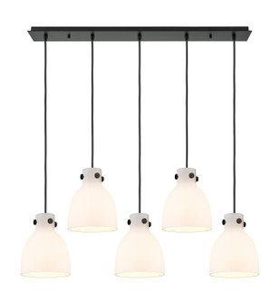 Downtown Urban Five Light Linear Pendant in Matte Black (405|1254101PSBKG4128WH)