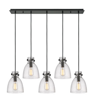 Downtown Urban Five Light Linear Pendant in Matte Black (405|1254101PSBKG4128SDY)