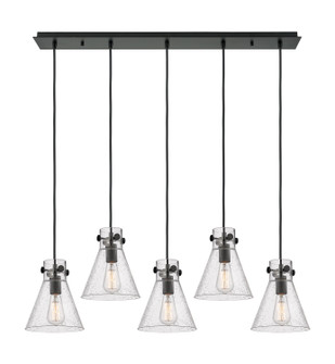 Downtown Urban Five Light Linear Pendant in Matte Black (405|1254101PSBKG4118SDY)
