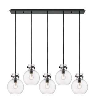 Downtown Urban Five Light Linear Pendant in Matte Black (405|1254101PSBKG4108CL)