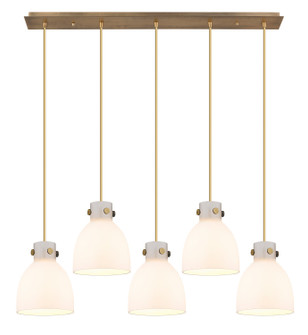 Downtown Urban Nine Light Linear Pendant in Brushed Brass (405|1254101PSBBG4128WH)