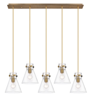 Downtown Urban Eight Light Linear Pendant in Brushed Brass (405|1254101PSBBG4118CL)