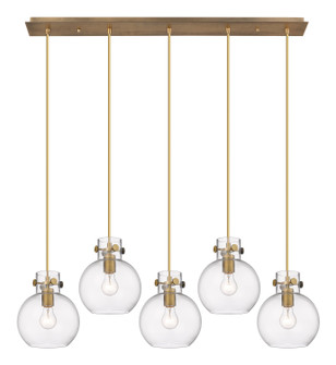 Downtown Urban Five Light Linear Pendant in Brushed Brass (405|1254101PSBBG4108CL)