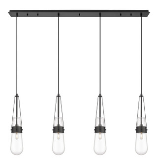 Downtown Urban Four Light Linear Pendant in Matte Black (405|1244521PBKG4524CL)