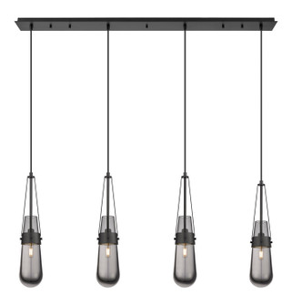 Downtown Urban Four Light Linear Pendant in Matte Black (405|1244521PBKG4524SM)