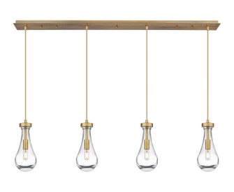 Downtown Urban Four Light Linear Pendant in Brushed Brass (405|1244511PBBG4515CL)