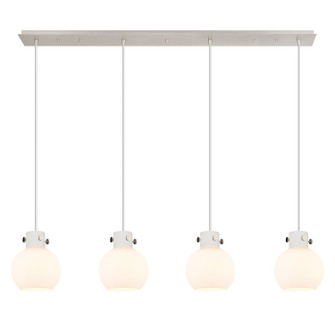 Newton Three Light Linear Pendant in Polished Nickel (405|1244101PSPNG4108WH)