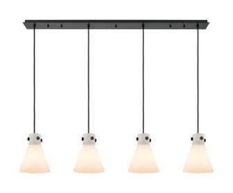 Downtown Urban Four Light Linear Pendant in Matte Black (405|1244101PSBKG4118WH)