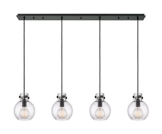 Newton Four Light Linear Pendant in Matte Black (405|1244101PSBKG4108SDY)