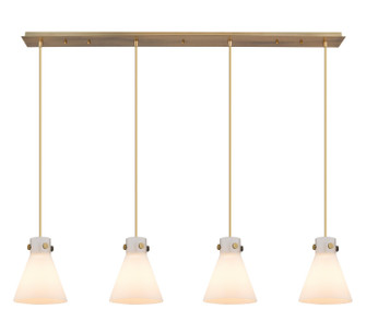 Downtown Urban Four Light Linear Pendant in Brushed Brass (405|1244101PSBBG4118WH)