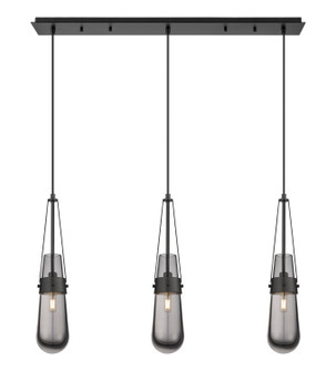 Downtown Urban Three Light Linear Pendant in Matte Black (405|1234521PBKG4524SM)