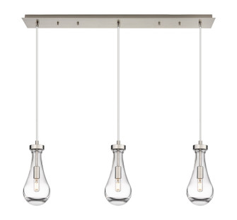 Downtown Urban Three Light Linear Pendant in Brushed Satin Nickel (405|1234511PSNG4515CL)