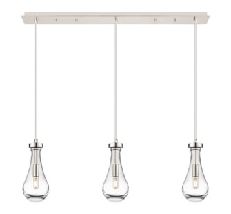 Downtown Urban Three Light Linear Pendant in Polished Nickel (405|1234511PPNG4515CL)