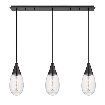 Downtown Urban Three Light Linear Pendant in Matte Black (405|1234501PBKG4506SCL)