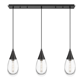 Downtown Urban Three Light Linear Pendant in Matte Black (405|1234501PBKG4506CL)