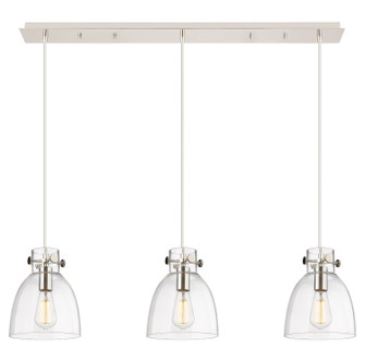 Downtown Urban Three Light Linear Pendant in Polished Nickel (405|1234101PSPNG4128CL)