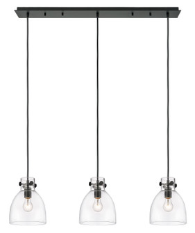 Downtown Urban Three Light Linear Pendant in Matte Black (405|1234101PSBKG4128CL)