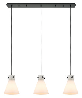 Downtown Urban Three Light Linear Pendant in Matte Black (405|1234101PSBKG4118WH)