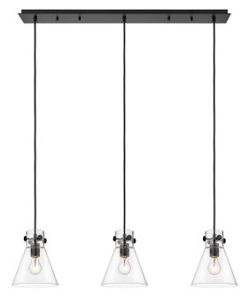 Downtown Urban Three Light Linear Pendant in Matte Black (405|1234101PSBKG4118CL)