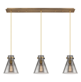 Downtown Urban Three Light Linear Pendant in Brushed Brass (405|1234101PSBBG4118SM)