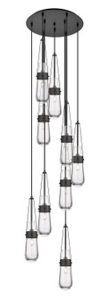 Downtown Urban Nine Light Pendant in Matte Black (405|1194521PBKG4524CL)