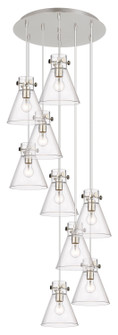 Downtown Urban Nine Light Pendant in Polished Nickel (405|1194101PSPNG4118CL)
